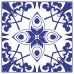 Adesivo de Azulejo - Patchwork Azul (Tamanho: 24.7x24.7cm, Kit com 12 unid.)